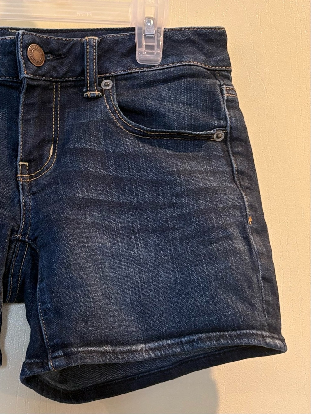 American Eagle Outfitters Dark Blue Cropped Denim Shorts